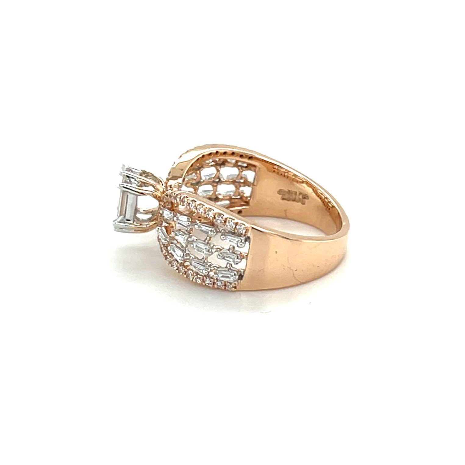 Modern Emerald-Cut Diamond Ring with Taper Accents